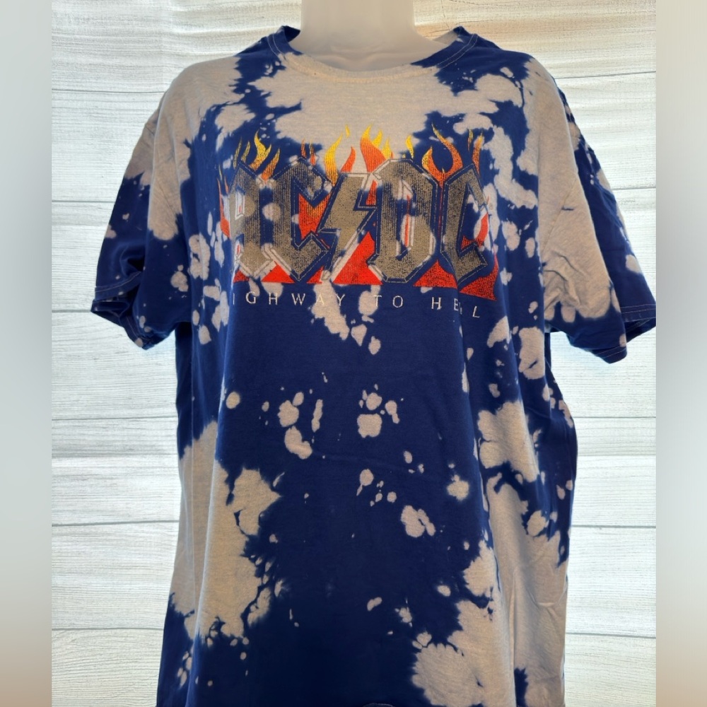 AC⚡️DC Highway To Hell Tie Dye T-Shirt Adult Size Small